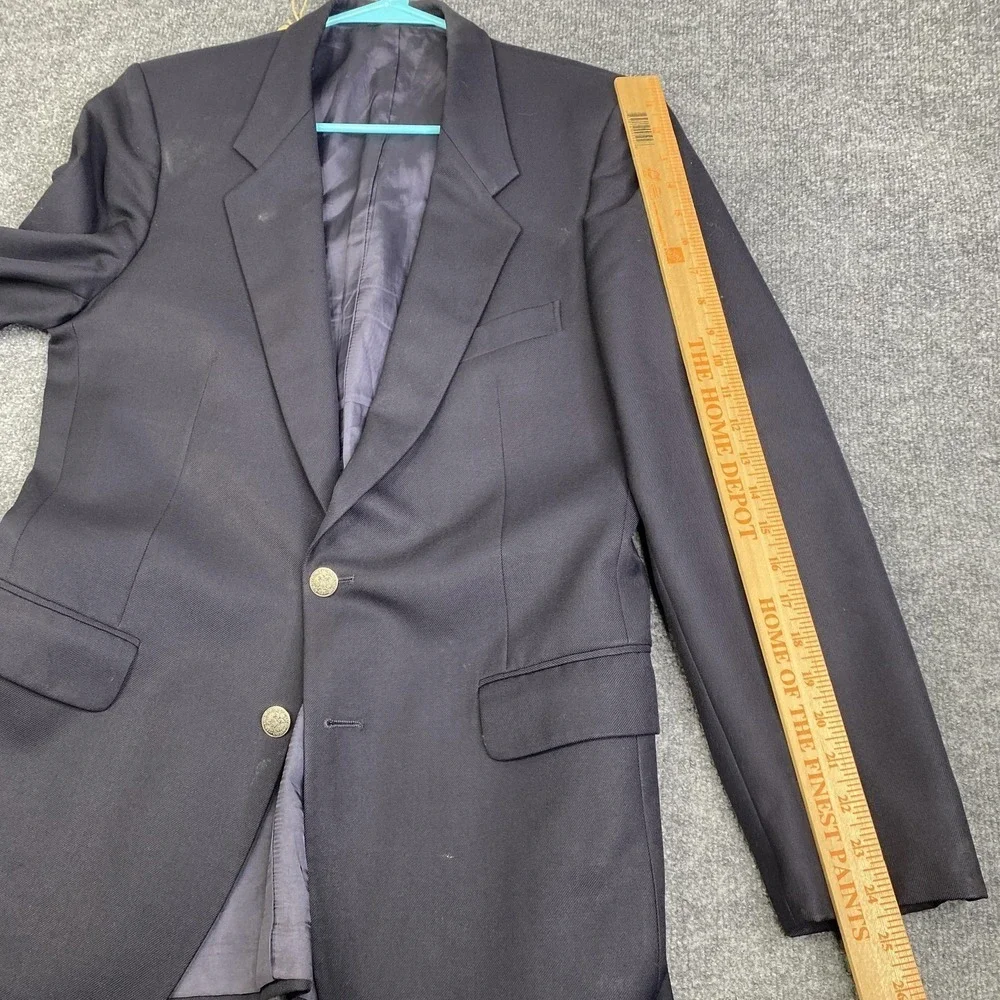 Vintage Yves Saint Laurent Blazer Sport Coat Mens 40 Navy Made France 80s